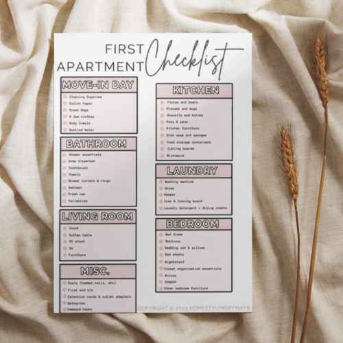 The First Apartment Moving Planner Bundle - Home Styling By Maya