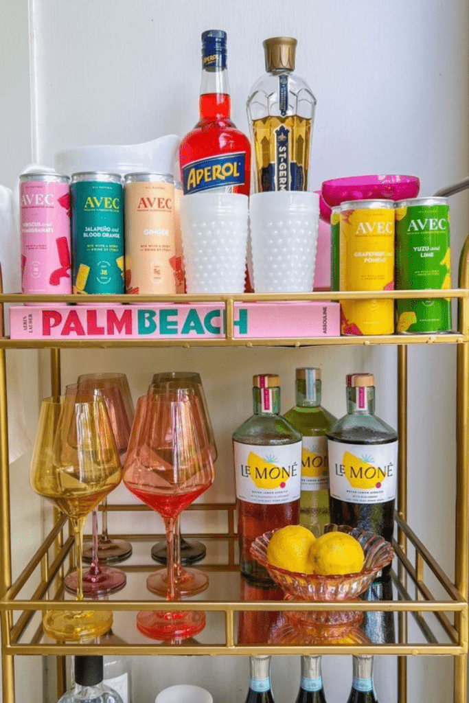 Bar cart decor for summer