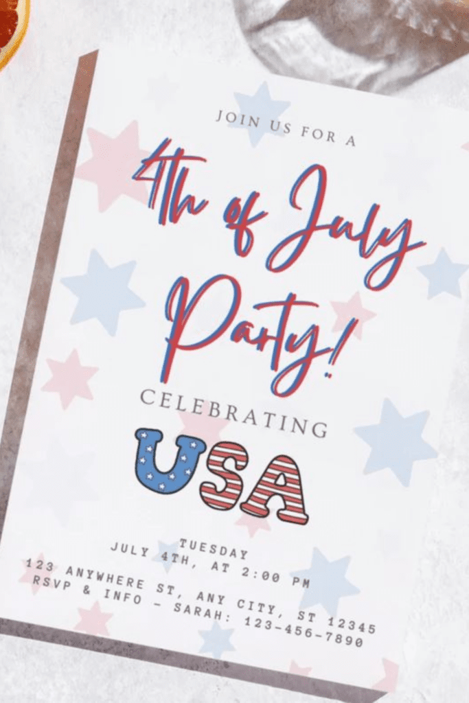 4th of july party invitations