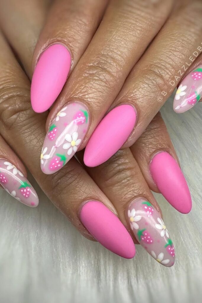 pink summer nails