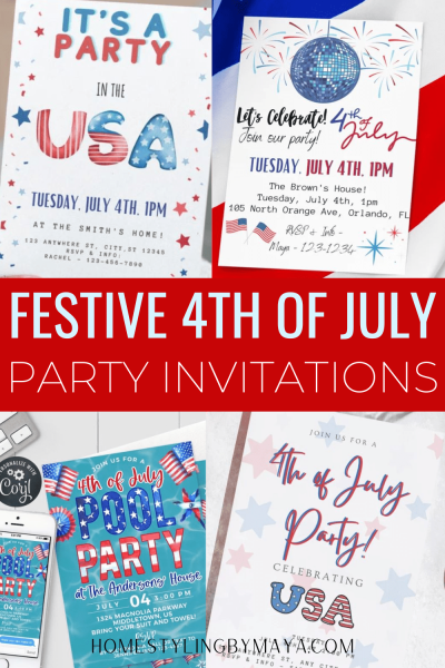 4th of July party invitations