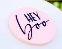 pink Hey Boo sign