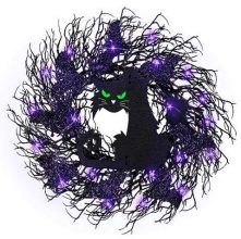 Halloween cat wreath