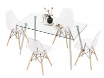 Clear modern dining table set