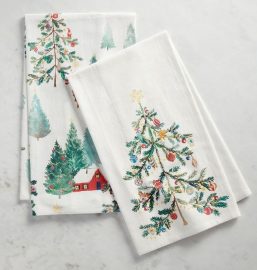 colorful white christmas towels