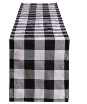 black check plaid table runner