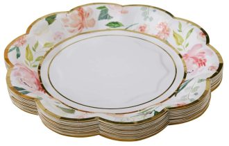 floral disposable plates