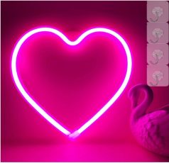 pink heart neon sign