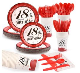 red tableware