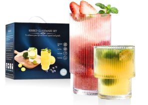 ribbed glassware