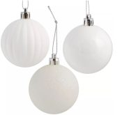 white ornaments set